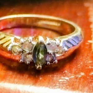 Yellow gold London Blue Topaz diamond Ring